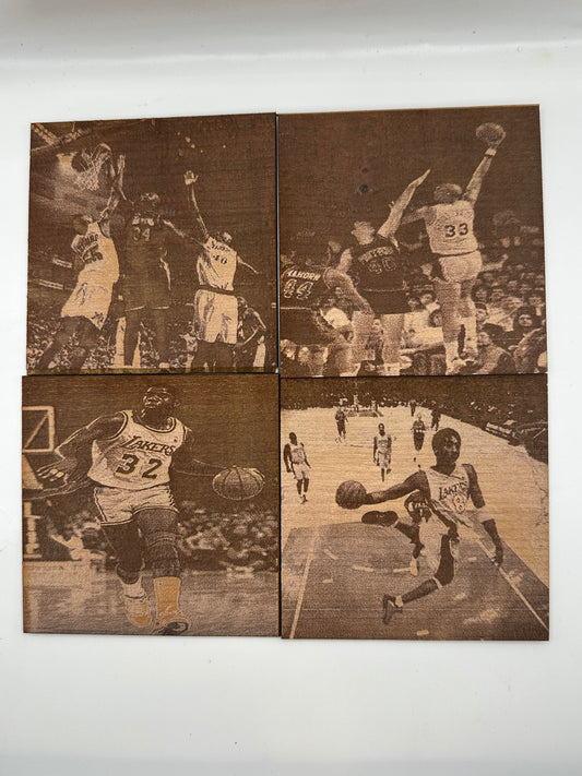 Lakers Legends Coasters(4 Pack Wood)